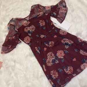 BNWT Maroon floral Luxology dress